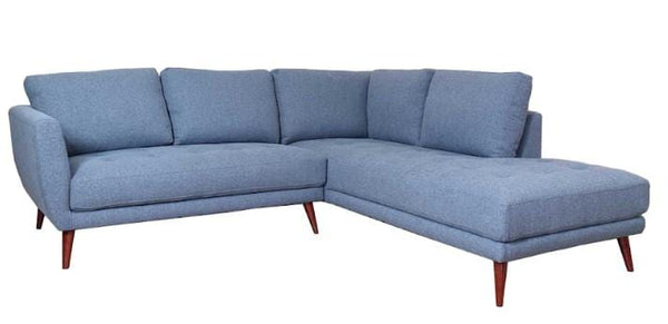 Sectional Couch - 95" X 88" X 36" Blue Polyester Raf Sectional