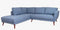 Sectional Couch - 95" X 88" X 36" Blue Polyester Laf Sectional