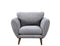 Modern Lounge Chair - 40" X 39" X 34" Gray Polyester Chair