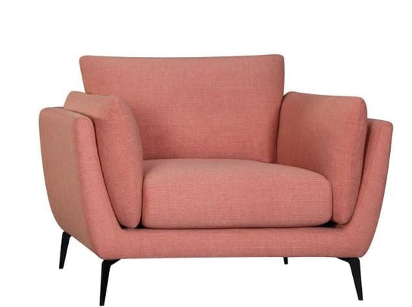 Modern Lounge Chair - 46" X 37" X 35" Coral Polyester Chair