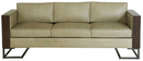 Modern Leather Sofa - 84" X 33" X 27" Black And Brown Iron/Wood/Leather Sofa