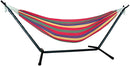 Living Room Decor - 60" X 125" X 42" Tropical Colored Fabric Brazilian Double Hammock with 2 stand