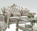 Velvet Pillows - 69" X 43" X 45" Ivory Velvet Loveseat W/3 Pillows