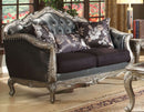 Long Pillow - 63" X 37" X 45" Silver Gray Fabric Loveseat W/3 Pillows