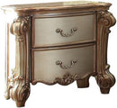 Bedroom Nighstands - 34" X 20" X 30" Gold Patina & Bone Patina Nightstand