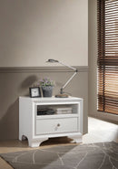 Accent Table with Storage - 23" X 17" X 20" White Wood Accent Table