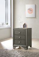 Accent Table with Storage - 19" X 17" X 25" Gray Oak Wood Accent Table