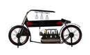 Metal Rack - 14" X 72" X 35" Black and Red Black And Red Motorcycle Wine Rack