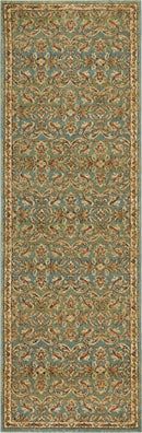 Dining Room Rugs - 63" X 91" X 0.'5" Turquoise Polypropylene Rug