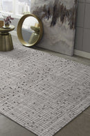 All Modern Rugs - 94" X 130" X 0.'25" Grey Polyester Rug