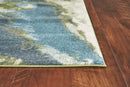 Modern Area Rugs - 39" X 59" X 0.'5" Teal Polypropelene Rug