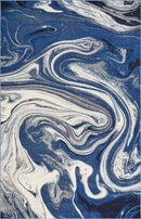 Blue Rug - 99" X 122" X 0.'5" Blue Polypropelene Rug