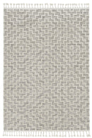 Living Room Area Rugs - 26" X 90" X 0.'25" Ivory Grey Polyester Rug