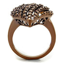 Engagement Wedding Rings 3W1149 Coffee light Brass Ring with AAA Grade CZ