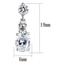Christmas Earrings 3W1290 Rhodium Brass Earrings with AAA Grade CZ