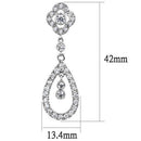 Christmas Earrings 3W1351 Rhodium Brass Earrings with AAA Grade CZ