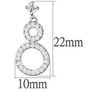 Christmas Earrings 3W639 Rhodium Brass Earrings with AAA Grade CZ