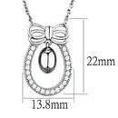 Charm Necklace 3W718 Rhodium Brass Necklace with AAA Grade CZ