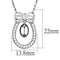Charm Necklace 3W718 Rhodium Brass Necklace with AAA Grade CZ