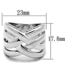 Eternity Rings 3W784 Rhodium Brass Ring