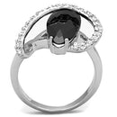 Eternity Rings 3W800 Rhodium Brass Ring with AAA Grade CZ in Jet