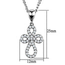 Chain Necklace 3W845 Rhodium Brass Chain Pendant with AAA Grade CZ