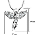 Chain Necklace 3W848 Rhodium Brass Chain Pendant with AAA Grade CZ