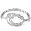 Costume Jewelry 3W922 Rhodium Brass Jewelry Sets with AAA Grade CZ