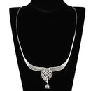 Costume Jewelry 3W924 Rhodium Brass Jewelry Sets with AAA Grade CZ
