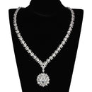 Costume Jewelry 3W927 Rhodium Brass Jewelry Sets with AAA Grade CZ