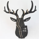 3D Puzzle Wooden DIY Creative Model Wall Hanging Deer Head Elk Wood Gift Craft Home Decoration Animal Wildlife IC971263-black-JadeMoghul Inc.
