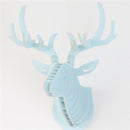 3D Puzzle Wooden DIY Creative Model Wall Hanging Deer Head Elk Wood Gift Craft Home Decoration Animal Wildlife IC971263-light blue-JadeMoghul Inc.
