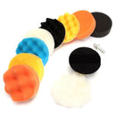 3inch Car Polishing Disc 11Pcs/Set Self-Adhesive Buffing Waxing Sponge Wool Wheel Polishing Pad For Car Polisher Drill Adapter JadeMoghul Inc.