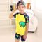 3PC Baby Boys Cartoon Swimwear Set With Hat Short Sleeve Toddler Swimsuit Set Kids Swimwear Rashguard Set For Baby Boys-Dinosaur 1-12M-JadeMoghul Inc.