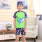 3PC Baby Boys Cartoon Swimwear Set With Hat Short Sleeve Toddler Swimsuit Set Kids Swimwear Rashguard Set For Baby Boys-Shark 3-12M-JadeMoghul Inc.