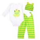 3PCS Baby Cotton Romper Set Infant Newborn Boys Girls Cartoon Animal Costume Clothing Sets Cute Jumpsuit +Hat+Pants Barboteuse-6-6M-JadeMoghul Inc.