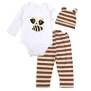 3PCS Baby Cotton Romper Set Infant Newborn Boys Girls Cartoon Animal Costume Clothing Sets Cute Jumpsuit +Hat+Pants Barboteuse-7-6M-JadeMoghul Inc.