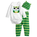 3PCS Baby Cotton Romper Set Infant Newborn Boys Girls Cartoon Animal Costume Clothing Sets Cute Jumpsuit +Hat+Pants Barboteuse-9-6M-JadeMoghul Inc.