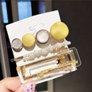 3PCS/Set Korean Acrylic Hair Clips For Women Hair Accessories Fashion Jewelry Simulated Pearl Hairpins Geometric Gold Barrettes AExp