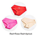 3Pcs/Set Seamless Panties Set Underwear Women's Lingerie Soft SILK Female Fashion Panty Sexy Lady Intimates Low Rise Briefs Set AExp