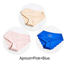 3Pcs/Set Seamless Panties Set Underwear Women's Lingerie Soft SILK Female Fashion Panty Sexy Lady Intimates Low Rise Briefs Set AExp
