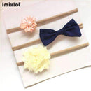 3pcs/set Mix Style Simulated-pearl Ribbon Lace Flower Headband Baby Girl Headbands Elastic Hairband Children Hair Accessories-03E-Free Size-JadeMoghul Inc.