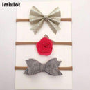 3pcs/set Mix Style Simulated-pearl Ribbon Lace Flower Headband Baby Girl Headbands Elastic Hairband Children Hair Accessories-05E-Free Size-JadeMoghul Inc.