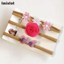 3pcs/set Mix Style Simulated-pearl Ribbon Lace Flower Headband Baby Girl Headbands Elastic Hairband Children Hair Accessories-09F-Free Size-JadeMoghul Inc.