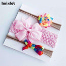 3pcs/set Mix Style Simulated-pearl Ribbon Lace Flower Headband Baby Girl Headbands Elastic Hairband Children Hair Accessories-12D-Free Size-JadeMoghul Inc.