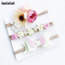 3pcs/set Mix Style Simulated-pearl Ribbon Lace Flower Headband Baby Girl Headbands Elastic Hairband Children Hair Accessories-22A-Free Size-JadeMoghul Inc.