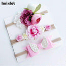 3pcs/set Mix Style Simulated-pearl Ribbon Lace Flower Headband Baby Girl Headbands Elastic Hairband Children Hair Accessories-22B-Free Size-JadeMoghul Inc.