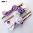 3pcs/set Mix Style Simulated-pearl Ribbon Lace Flower Headband Baby Girl Headbands Elastic Hairband Children Hair Accessories-C-Free Size-JadeMoghul Inc.