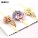 3pcs/set Mix Style Simulated-pearl Ribbon Lace Flower Headband Baby Girl Headbands Elastic Hairband Children Hair Accessories-R-Free Size-JadeMoghul Inc.