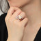 Rose Gold Band Rings 3W1490 Rose Gold Brass Ring with Synthetic